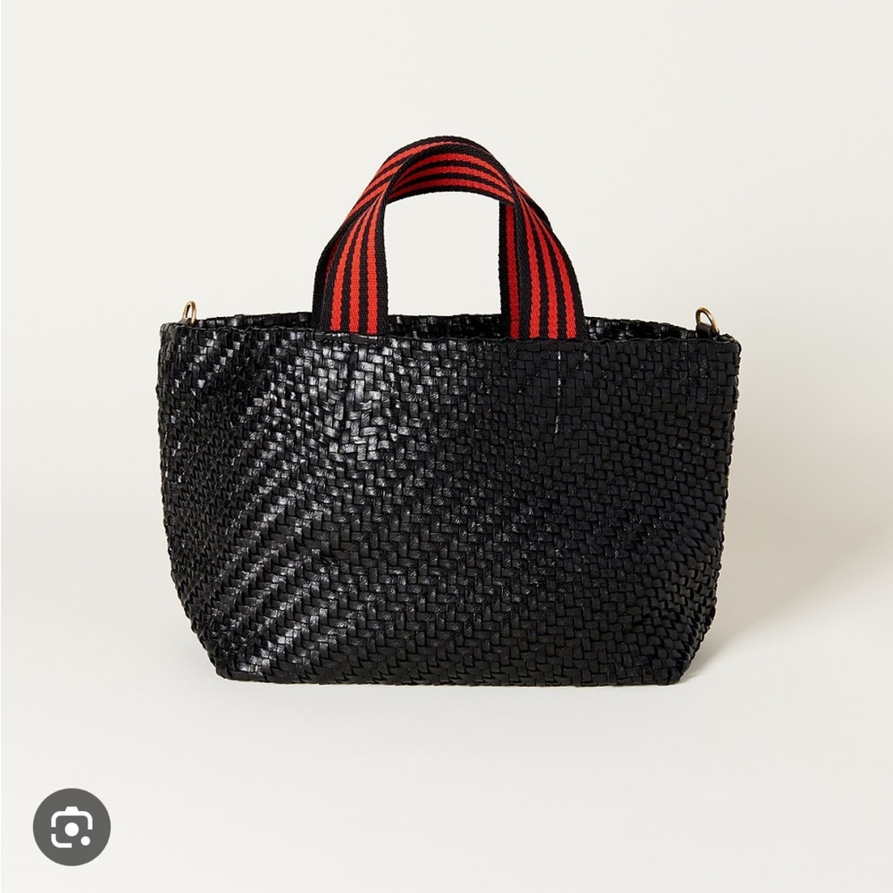 Clare V Petit Bateau, Black woven leather, Like New!